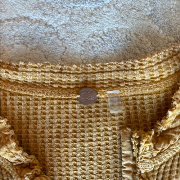 Free People Colt Long Sleeve Waffle Knit Henley - Picture 2 of 6